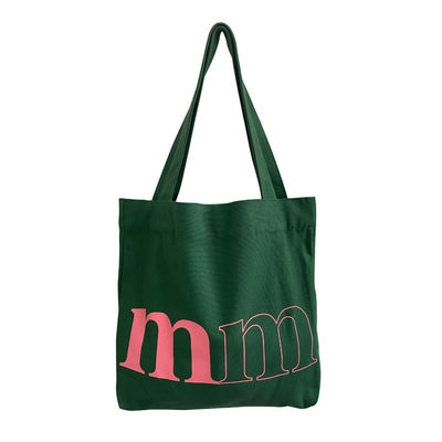 Logotipo personalizado Bolsita de lienzo de carta casual simple para primavera y verano Bolsa de hombro verde