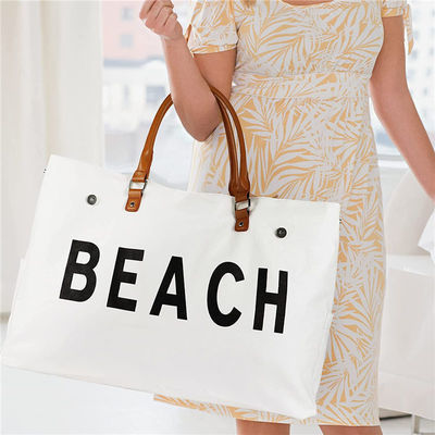 Bolso de Tote de lona personalizado de diseño 2023 Bolso de playa grande para mujeres a prueba de agua y arena