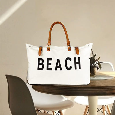 Bolso de Tote de lona personalizado de diseño 2023 Bolso de playa grande para mujeres a prueba de agua y arena