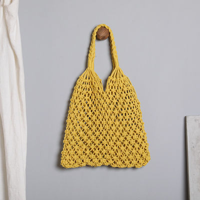 Material de revestimiento de poliéster 2024 Bolso de ropa de playa de compras grande de crochet a mano para mujeres