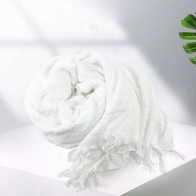 Poliéster musulmán de color blanco Toallas Ihram masculinas para Hajj/Ehram y otros Tipo de patrón
