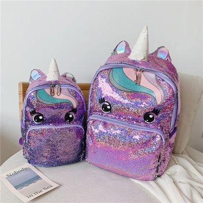 Logotipo personalizado Rainbow Glitter Bolsas escolares para adolescentes Niñas Estilo más moderno