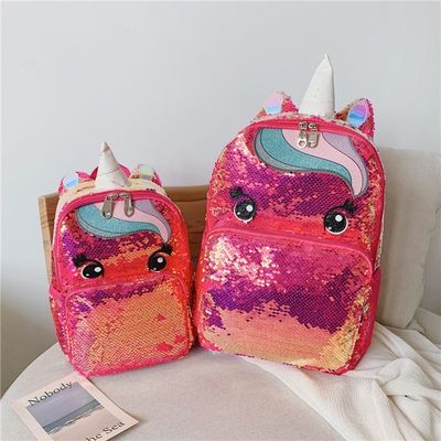 Logotipo personalizado Rainbow Glitter Bolsas escolares para adolescentes Niñas Estilo más moderno