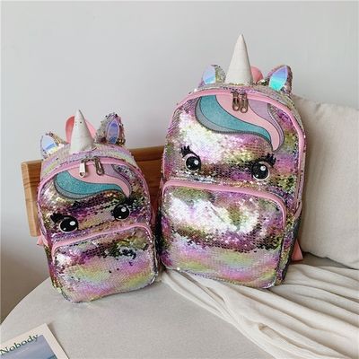 Logotipo personalizado Rainbow Glitter Bolsas escolares para adolescentes Niñas Estilo más moderno