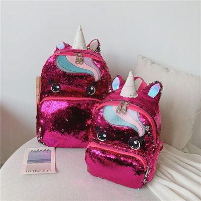 Logotipo personalizado Rainbow Glitter Bolsas escolares para adolescentes Niñas Estilo más moderno
