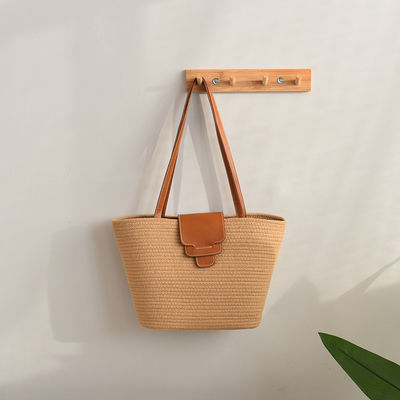 Acceptable OEM / ODM Color personalizado Bolso de playa de paja para mujeres para viajes de verano