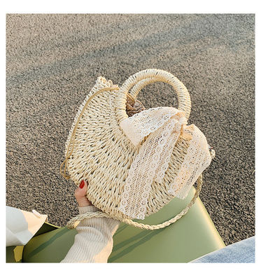 Abierto Cierre Bolso de Tote personalizado para el verano de la playa de ratán Bolso de paja