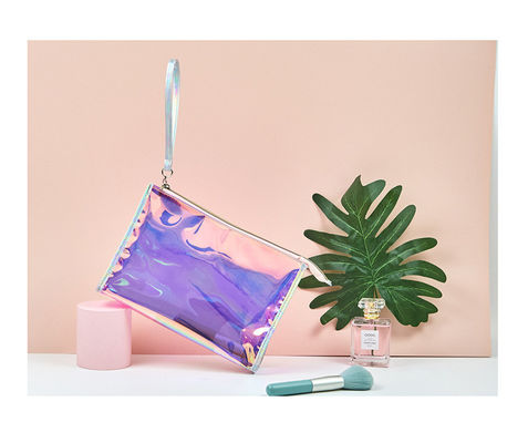 La más nueva de moda transparente portátil de cerradura de viajes bolsa cosmética con logotipo personalizado