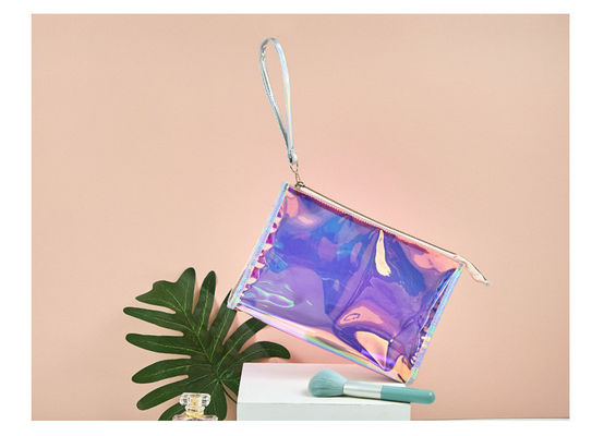 La más nueva de moda transparente portátil de cerradura de viajes bolsa cosmética con logotipo personalizado