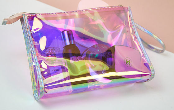 La más nueva de moda transparente portátil de cerradura de viajes bolsa cosmética con logotipo personalizado