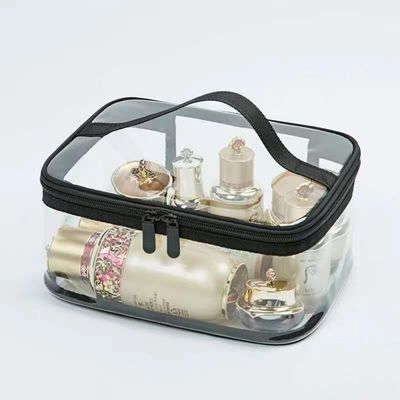 Bolso transparente de tamaño mediano para artículos de tocador de viaje y artículos de belleza