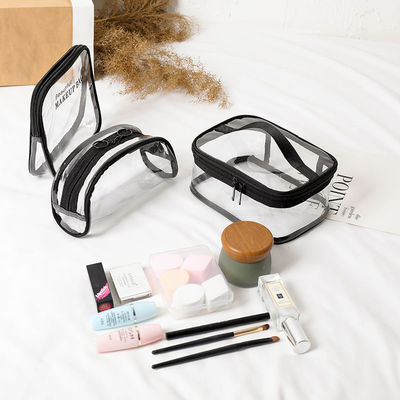 Bolso transparente de tamaño mediano para artículos de tocador de viaje y artículos de belleza