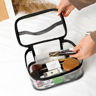 Bolso transparente de tamaño mediano para artículos de tocador de viaje y artículos de belleza