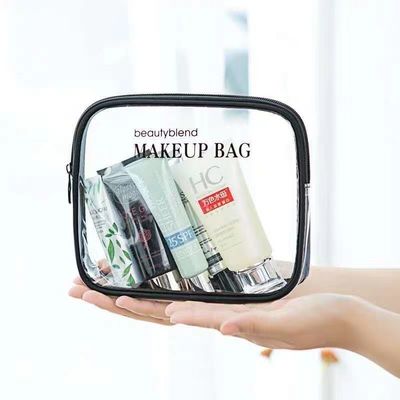 Bolso transparente de tamaño mediano para artículos de tocador de viaje y artículos de belleza