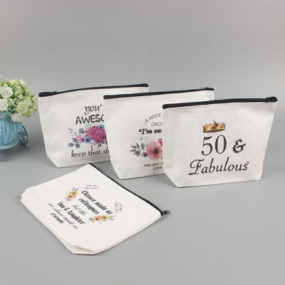 Bolsa de viajes con cremallera impresa de algodón de lujo Bolsa de lienzo pequeña Bolsa cosmética para estilo de moda
