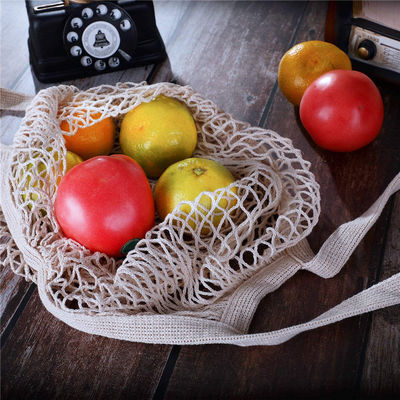 Bolsa de algodón de malla reutilizable para frutas y verduras