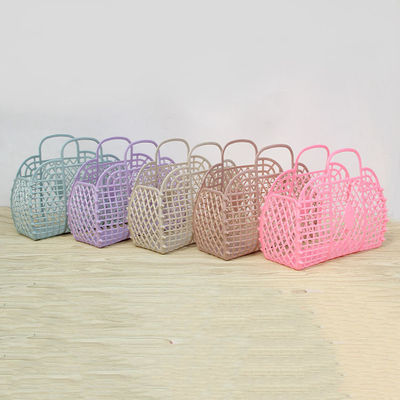 2023 verano bolsa portátil de vacaciones de plástico Pvc moda de playa retro de jalea de cesta de bolsa para mujer