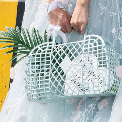 2023 verano bolsa portátil de vacaciones de plástico Pvc moda de playa retro de jalea de cesta de bolsa para mujer