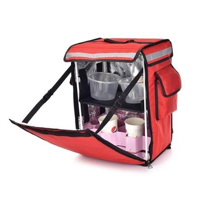 Mochila de entrega con varias capas con portavasos para embalaje de bebidas térmicas