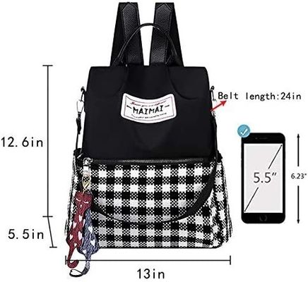Bolsa de bolsillo de interior para mujeres Bolso de mochila de Oxford para la escuela de viajes anti-robo
