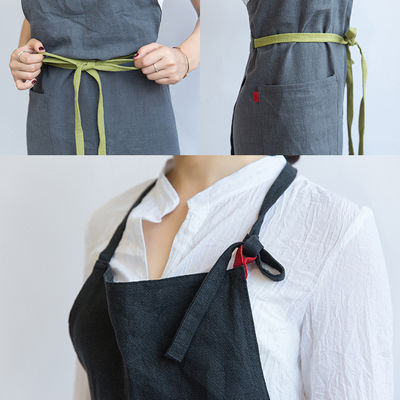 Lo más nuevo de moda Unisex de algodón personalizado de ropa de cama trasera ajustable del delantal con bolsillos