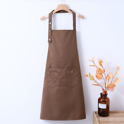 Delantal de lona de algodón con logotipo personalizado impermeable de cocina delante de trabajo