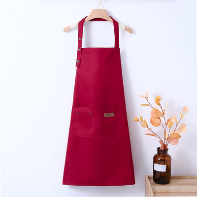 Delantal de lona de algodón con logotipo personalizado impermeable de cocina delante de trabajo