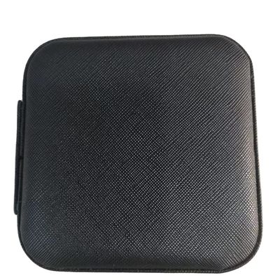 Conveniente logotipo personalizado de cuero portador de cargadora de cremallera bolsa portátil para el almacenamiento de joyas