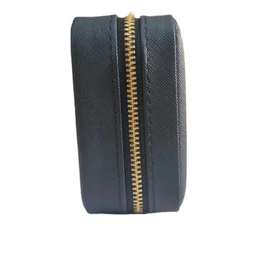 Conveniente logotipo personalizado de cuero portador de cargadora de cremallera bolsa portátil para el almacenamiento de joyas