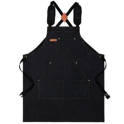 Personal de servicio uniforme impermeable del chef del delantal para cafés restaurantes cocina en lienzo de algodón