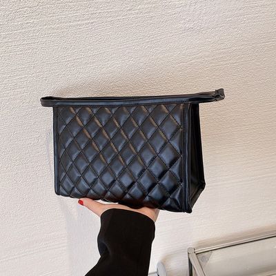 Bolsas cosméticas de viaje de tela de poliéster con edredón para su logotipo personalizado