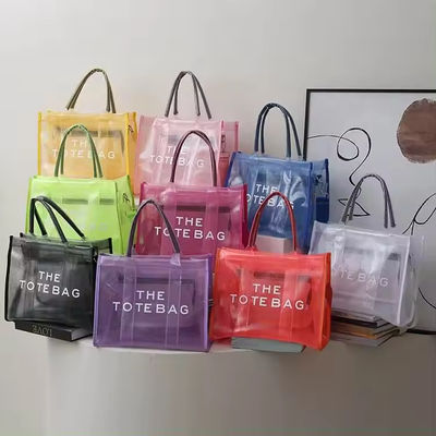 Todo el estilo de la moda de las estaciones de año de gran capacidad Impresión plegable transparente bolsa de compras de PVC