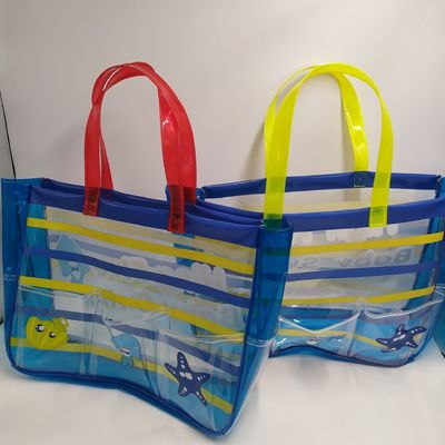 2024 Bolsas de playa transparentes de PVC de gran capacidad para artículos esenciales de la vida diaria