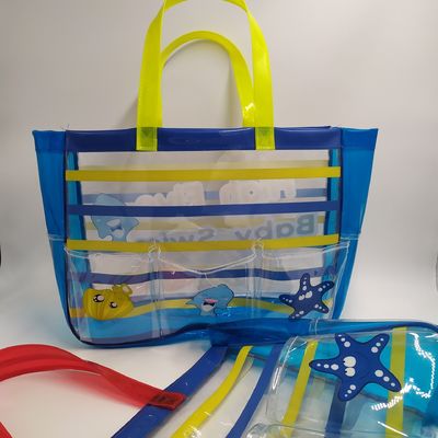 2024 Bolsas de playa transparentes de PVC de gran capacidad para artículos esenciales de la vida diaria