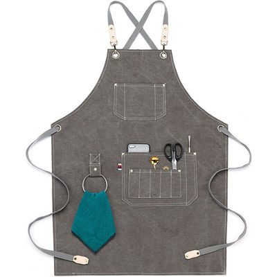 Apron de lienzo de espalda cruzada a medida impermeable Apron de denim para la vida cotidiana en el bar del restaurante