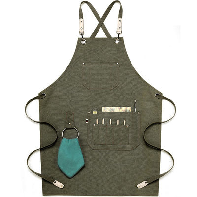 Apron de lienzo de espalda cruzada a medida impermeable Apron de denim para la vida cotidiana en el bar del restaurante