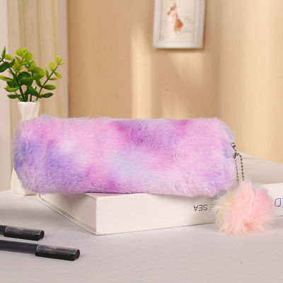 Bolso de escritorio de terciopelo largo niña corazón bolso de lápiz de gran capacidad