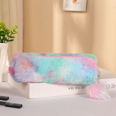 Bolso de escritorio de terciopelo largo niña corazón bolso de lápiz de gran capacidad