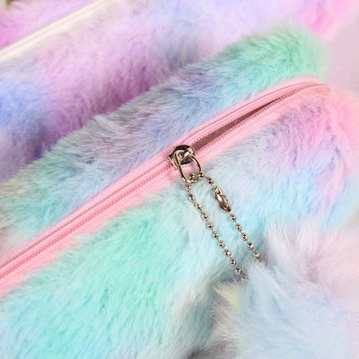 Bolso de escritorio de terciopelo largo niña corazón bolso de lápiz de gran capacidad