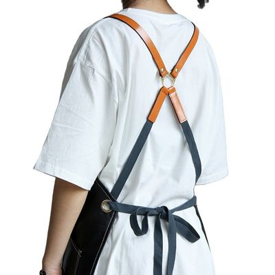 Apron de barbacoa de cuero duradero con herramienta de trabajo y logotipo personalizado