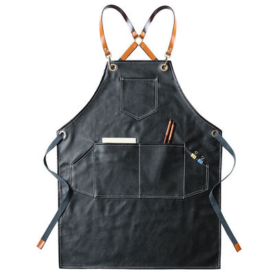 Apron de barbacoa de cuero duradero con herramienta de trabajo y logotipo personalizado