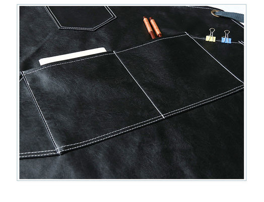 Apron de barbacoa de cuero duradero con herramienta de trabajo y logotipo personalizado