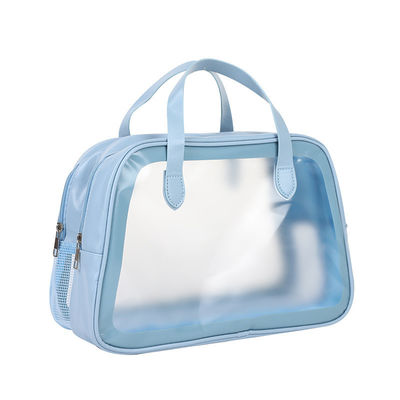 Lo más nuevo de moda logotipo personalizado impreso con láser PVC bolso cosmético holográfico con cremallera