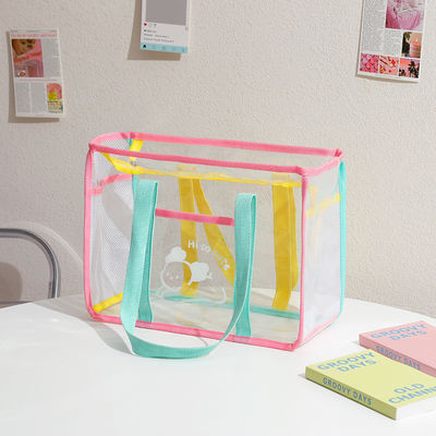 Bolso transparente de PVC para compras de playa con colores claros de dulces en forma de U Bolso de mano para mujeres