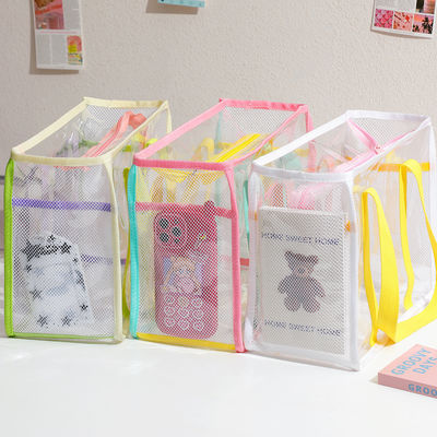 Bolso transparente de PVC para compras de playa con colores claros de dulces en forma de U Bolso de mano para mujeres