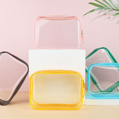 Cerradura con cremallera Bolsas de maquillaje impermeables transparentes para viajes y organización de artículos de tocador