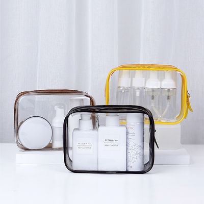 Cerradura con cremallera Bolsas de maquillaje impermeables transparentes para viajes y organización de artículos de tocador