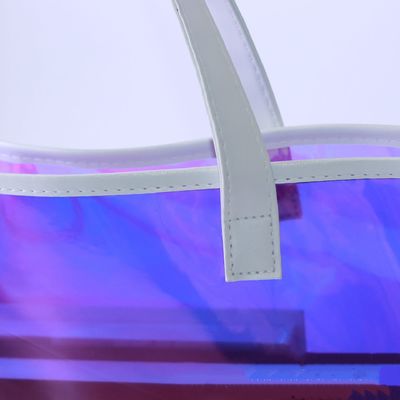 Bolso de jalea de PVC transparente Bolso de moda holográfico hombro de compras Bolso de plástico para mujeres