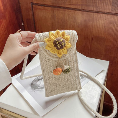 Bolso tejido de flores hombro de cuerpo cruzado bolso de mujer para color personalizado y vacaciones en la playa