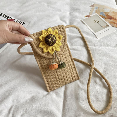 Bolso tejido de flores hombro de cuerpo cruzado bolso de mujer para color personalizado y vacaciones en la playa